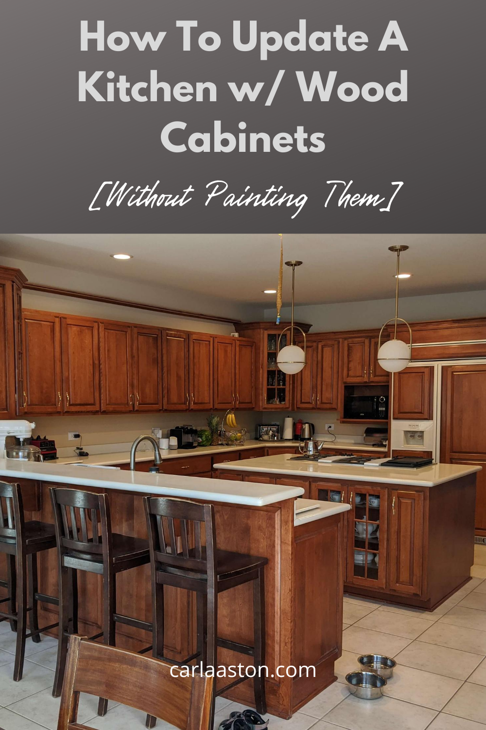 How To Update A Kitchen With Wood Cabinets Without Painting Them